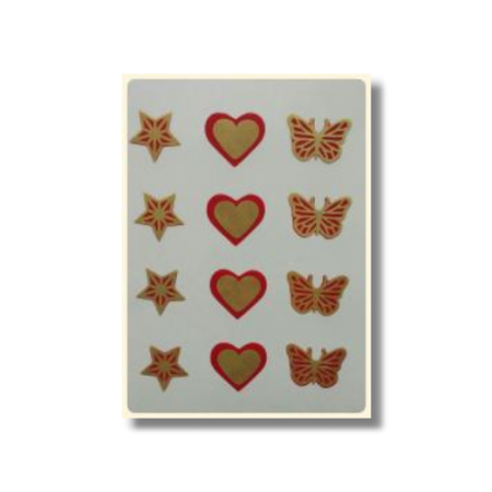 Ultimate Edible Designs - Stars, Hearts and Butterflies-Red and Gold