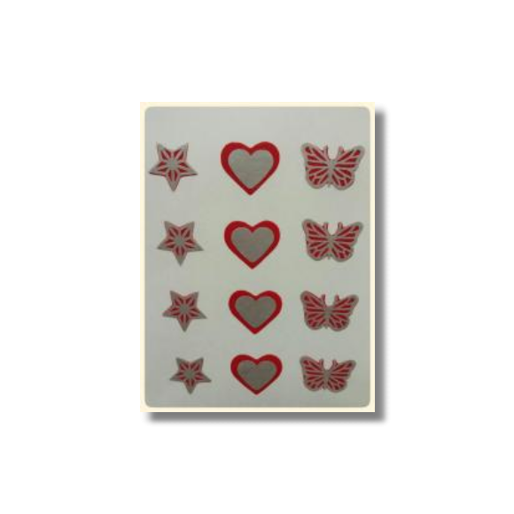 Ultimate Edible Designs - Stars, Hearts and Butterflies-Red and Silver